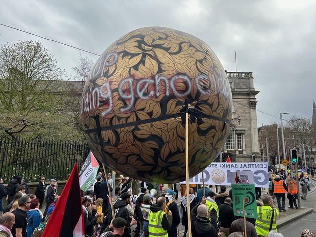 Pro-Palestinian protesters in Dublin