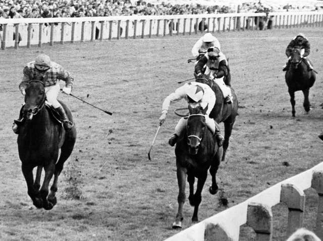 Sea Pigeon (left) winning the Ebor