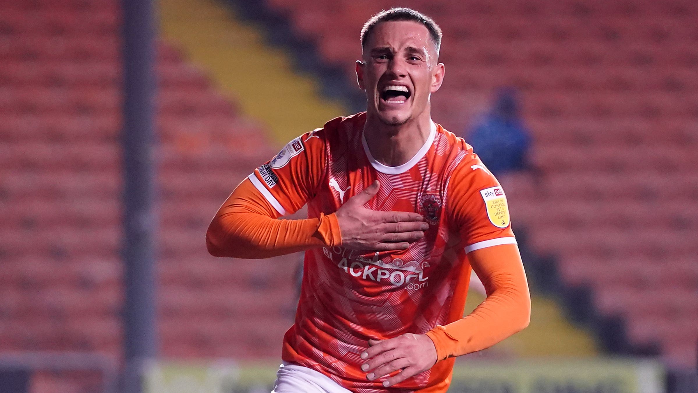 Jerry Yates was on target yet again for Blackpool’s winner (Martin Rickett/PA)