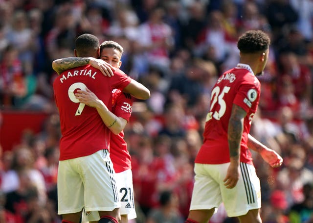 Anthony Martial (left) opened the scoring