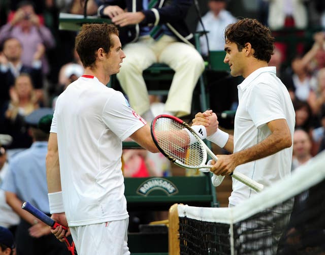 Federer secured his seventh Wimbledon defeat after beating Andy Murray 