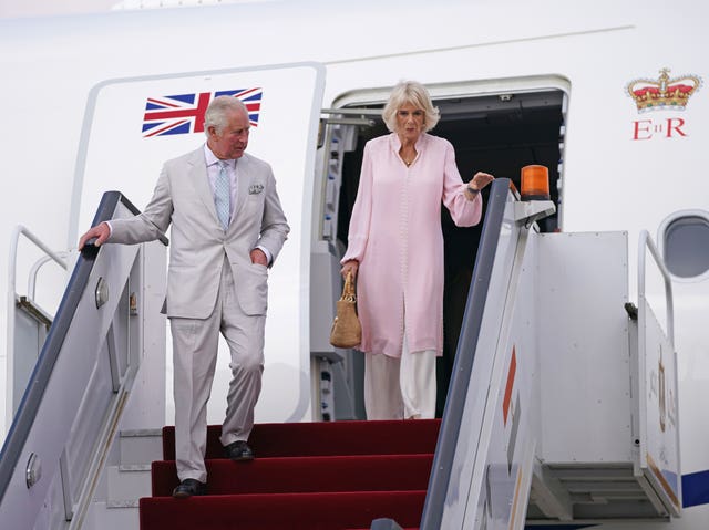 The Prince of Wales and Duchess of Cornwall arrive in Cairo 