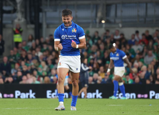 Lorenzo Pani grabbed a consolation try for Italy