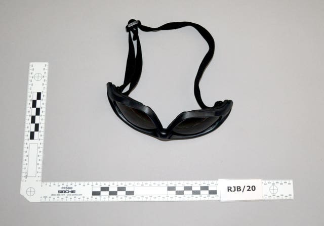 Goggles purchased by King as one of his items of 'special ops' clothing 