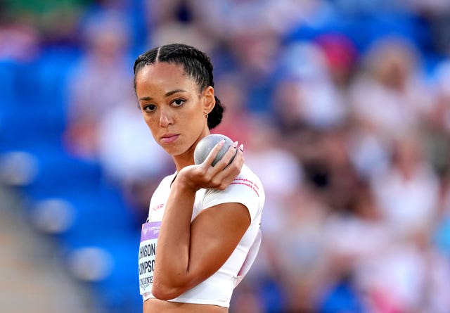 Katarina Johnson-Thompson had a lifetime best in the shot put (Martin Rickett/PA)