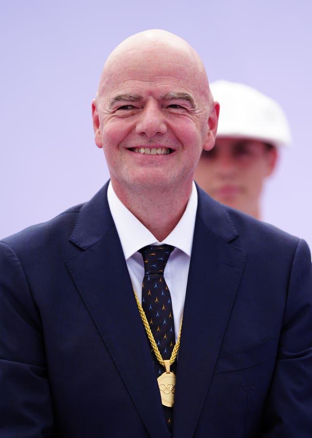 FIFA President Gianni Infantino attends the Men’s BMX Freestyle Final at La Concorde on the fifth day of the 2024 Paris Olympic Games in France