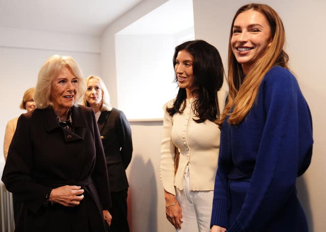Camilla meets Zara McDermott (right) at the summit