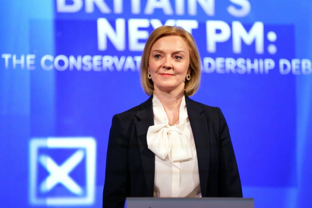 Conservative party leadership contender Liz Truss