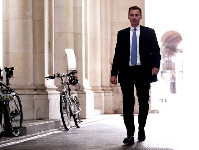Jeremy Hunt arrives in Downing Street following his appointment as Chancellor 