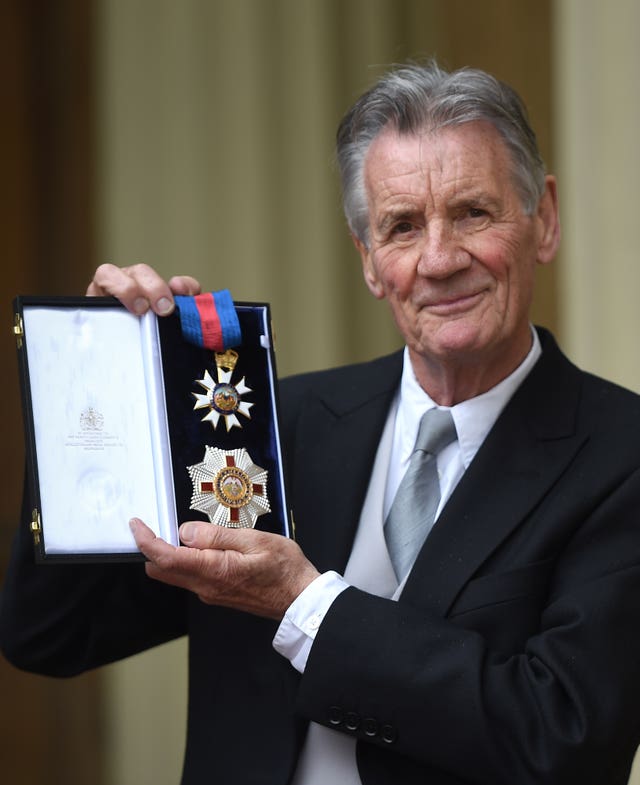 Sir Michael Palin was knighted at Buckingham Palace