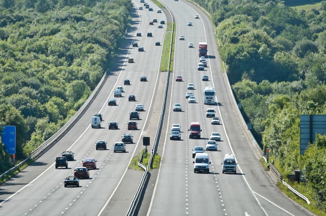 The M5 Motorway near Bridgend, Wales