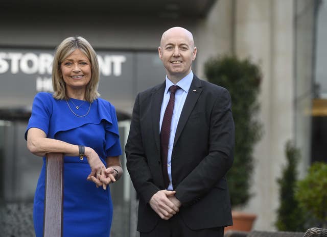 Newly-ratified Ulster Unionist Party (UUP) leader Jon Burrows and newly-ratified deputy leader Diana Armstrong