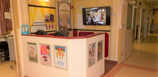 The cinema booth at the Hull Royal Infirmary