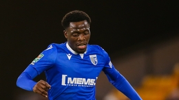 Gillingham�s David Tutonda during the Carabao Cup fourth round match at Molineux Stadium, Wolverhampton. Picture date: Tuesday December 20, 2022.