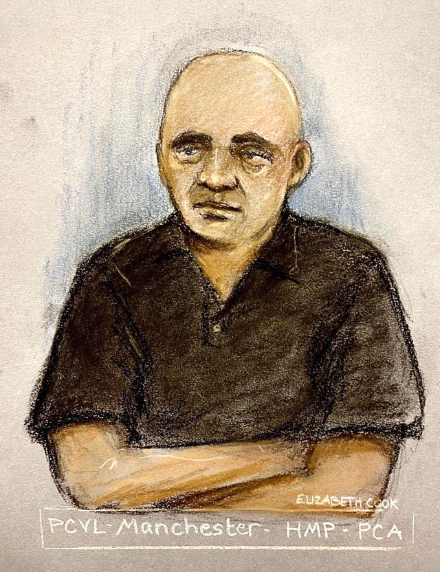 Court sketch of Bulgarian national Bizer Dzhambazov 