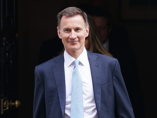 Jeremy Hunt in suit ,collar and tie