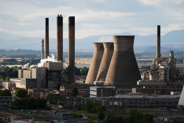 Chimneys at Grangemouth refinery