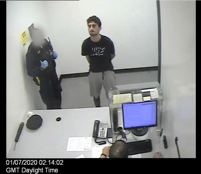  Danyal Hussein in custody at Wandsworth police station following his arrest
