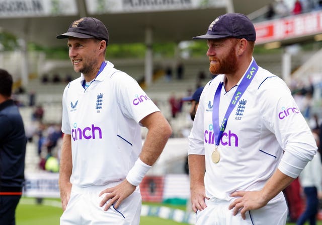 Bairstow and Joe Root, left, inspired England to victory over India at Edgbaston (David Davies/PA)