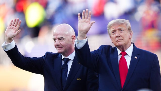 Donald Trump (right), President of the United States and FIFA President Gianni Infantino at the New York-New Jersey Stadium