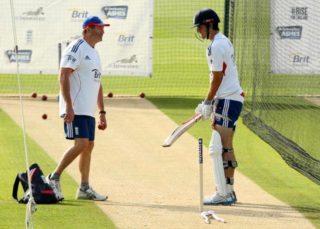 Alastair Cook (right) could follow mentor Graham Gooch into coaching 