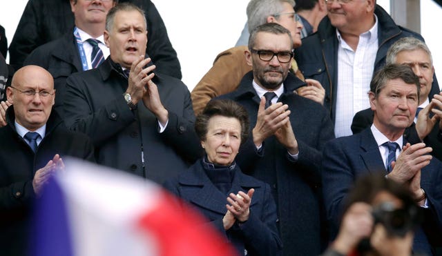 The Princess Royal, centre, was at the Stade de France