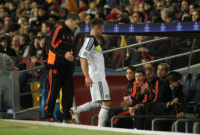 Defender Gary Cahill went off injured on a famous night for Chelsea at the Nou Camp almost six years ago