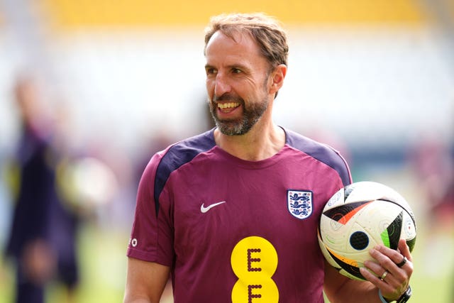 England manager Gareth Southgate during a training session at the Ernst-Abbe-Sportfeld in Jena, Germany