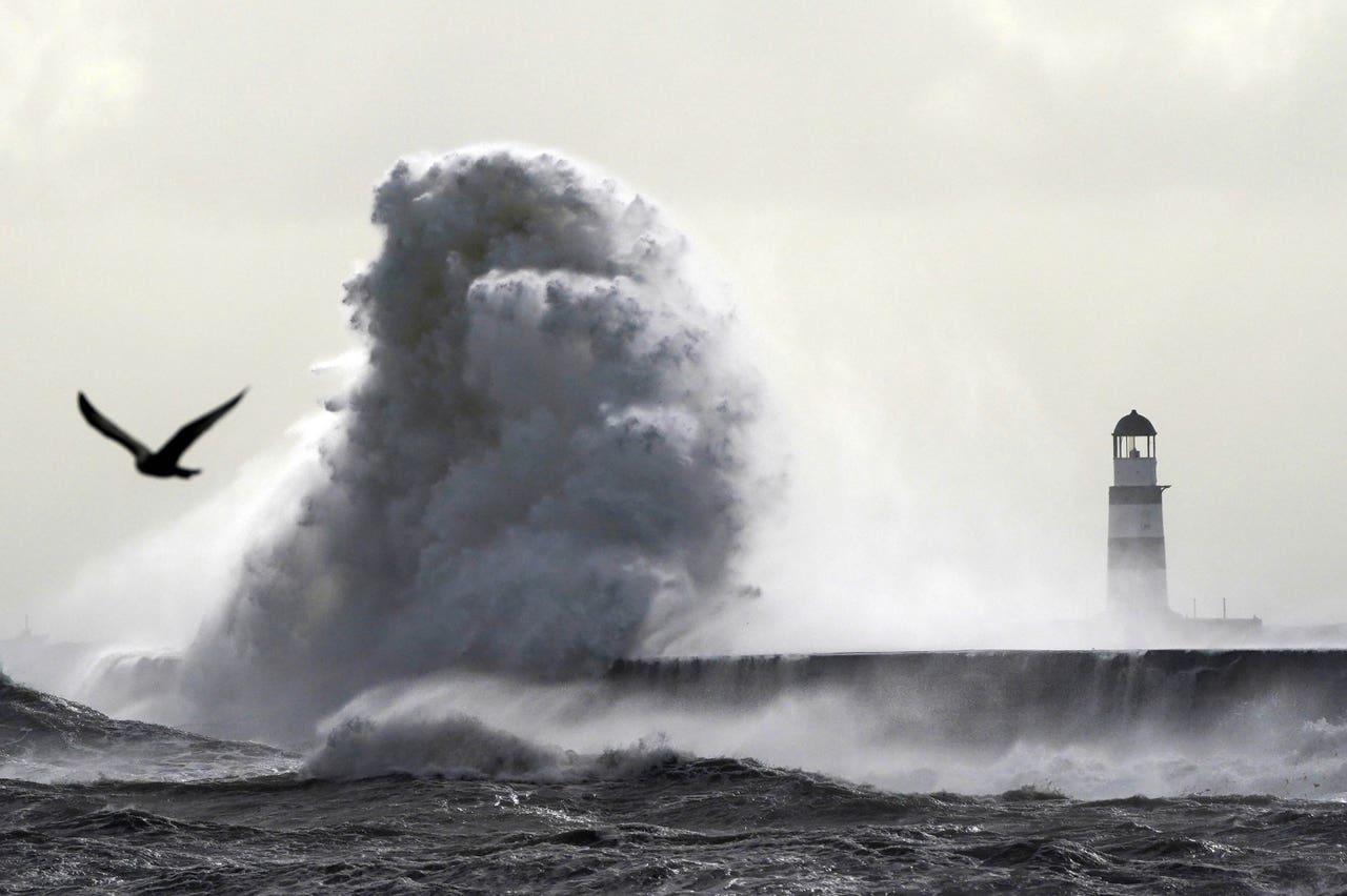 In Pictures Heavy wind and rain batter Britain Guernsey Press