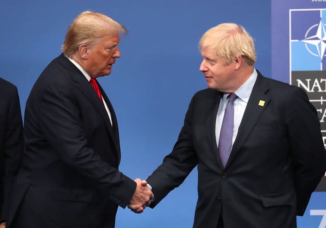 US President Donald Trump (left) with Prime Minister Boris Johnson