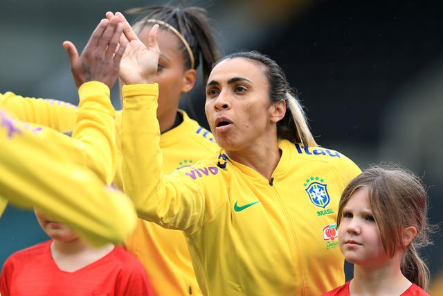 Brazil's Marta has scored a record 17 Women's World Cup goals (Mike Egerton/PA).