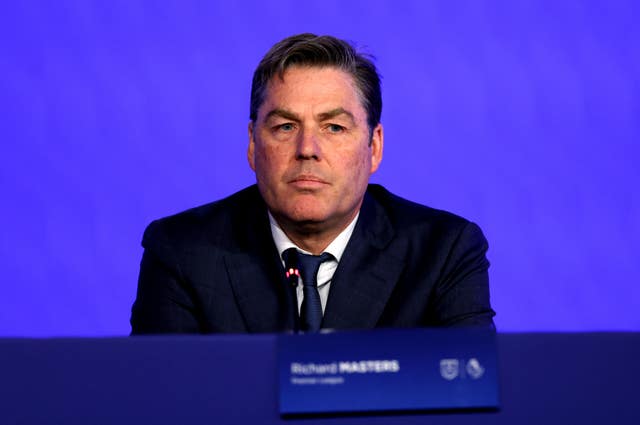 Richard Masters speaks at a press conference