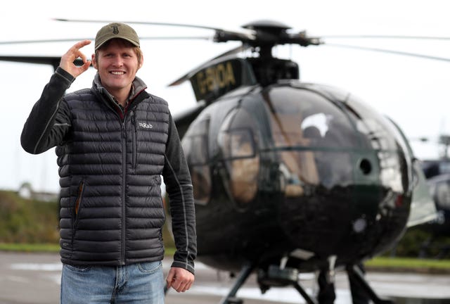 Former paratrooper John Bream poses for a photograph before his record attempt