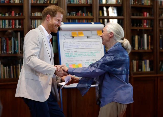 The Duke of Sussex with Dr Jane Goodall
