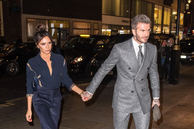 David and Victoria Beckham  at a Fashion Week dinner – London Fashion Week Men’s AW19