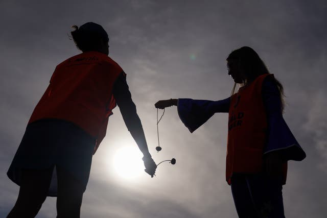 Competitors take part in the annual World Conker Championships