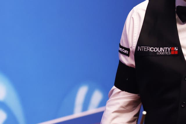 Mark Joyce wore a black armband during the World Snooker Championships