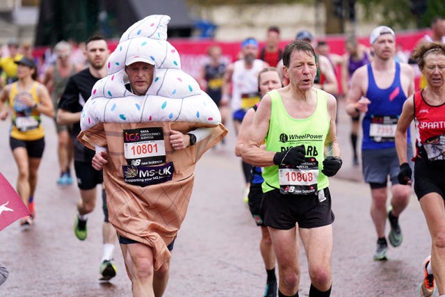 A London Marathon competitor in fancy dress