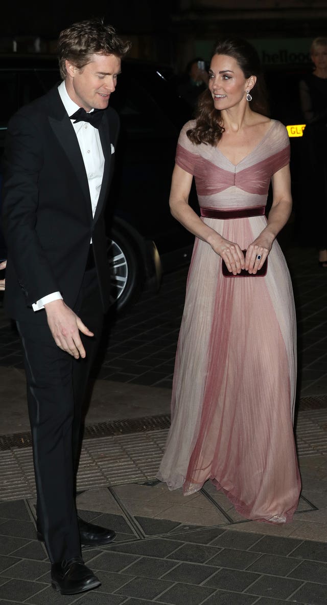 Tristram Hunt greets Kate at the beginning of the evening