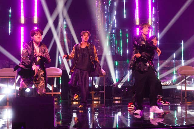 Boyband BTS performing during the filming of The Graham Norton Show 
