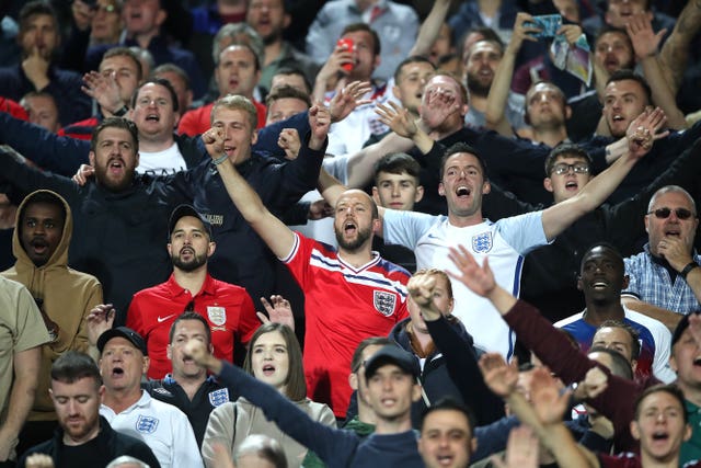 England fans in Bulgaria