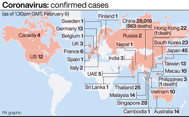 Coronavirus: confirmed cases