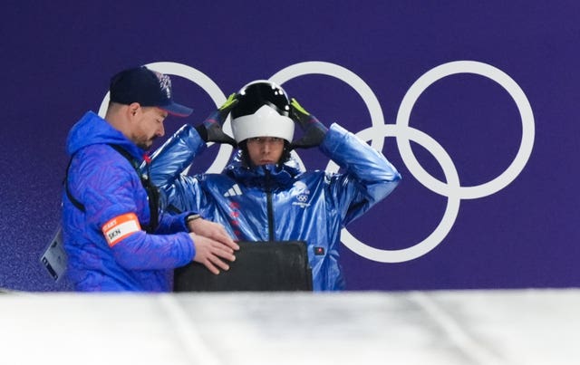 Great Britain’s Matt Weston during the Winter Olympics men’s skeleton heats