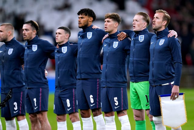 England's players will wear black armbands as they sing 