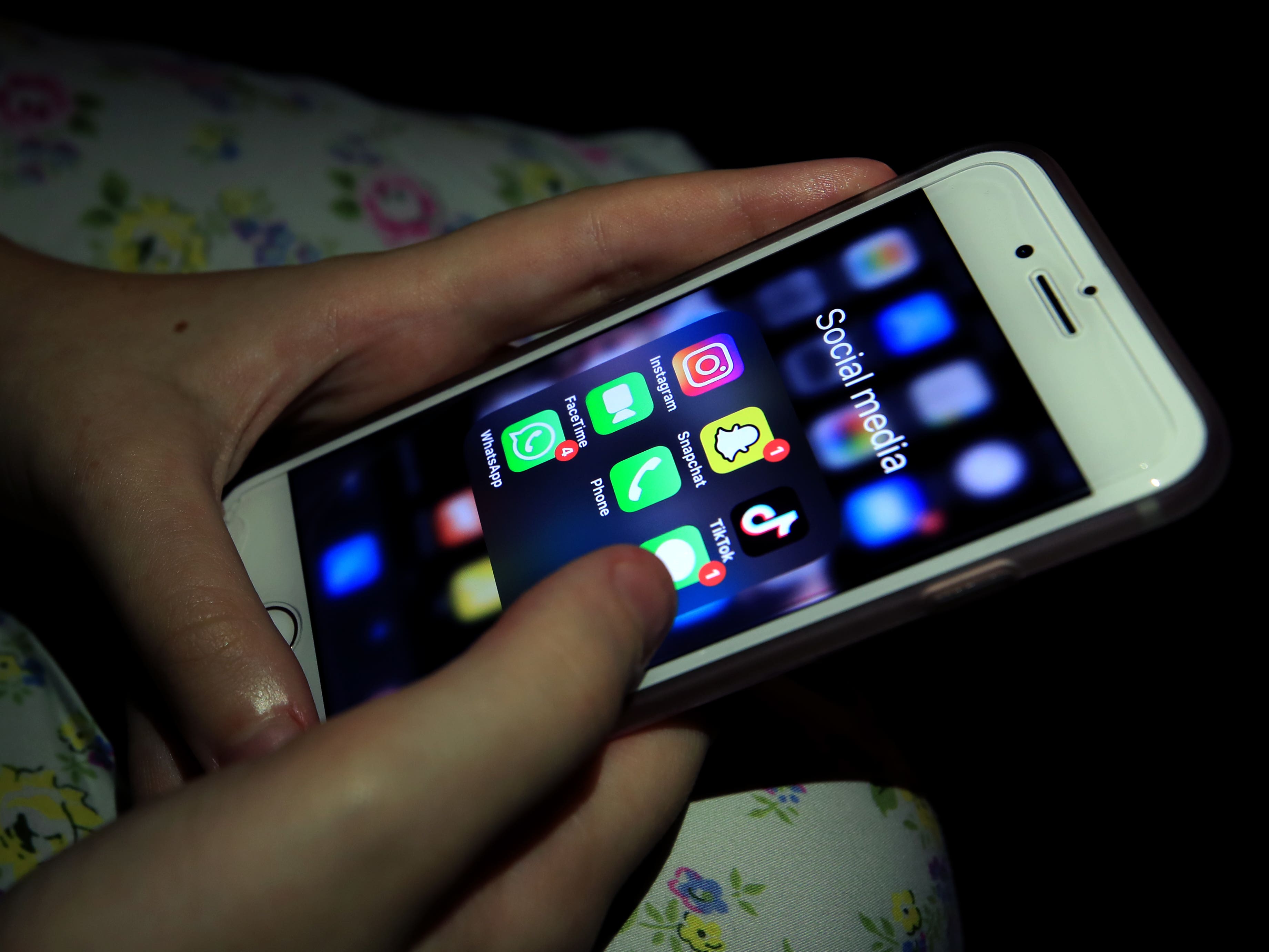 Social media apps on a smartphone