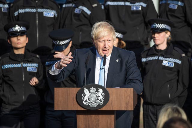 An officer became unwell as Prime Minister Boris Johnson made a speech in West Yorkshire (Danny Lawson/PA)