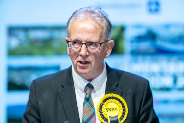 Seamus Logan speaks after winning his seat at the General Election