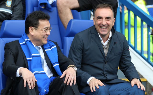 Carlos Carvalhal, right, had been backed by Sheffield Wednesday owner Dejphon Chansiri 
