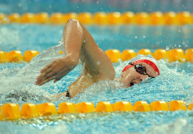Adlington on her way to winning gold in the 400m freestyle at the Beijing Olympics in 2008 