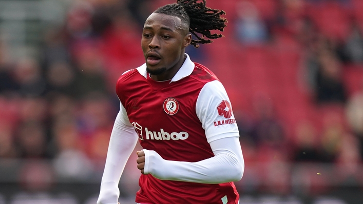 Bristol City’s Antoine Semenyo during the Emirates FA Cup third round match at Ashton Gate, Bristol. Picture date: Sunday January 8, 2022.